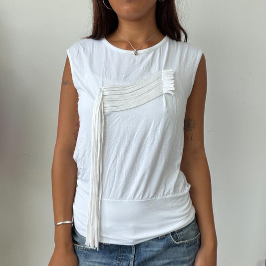 Vintage White Fringe Top