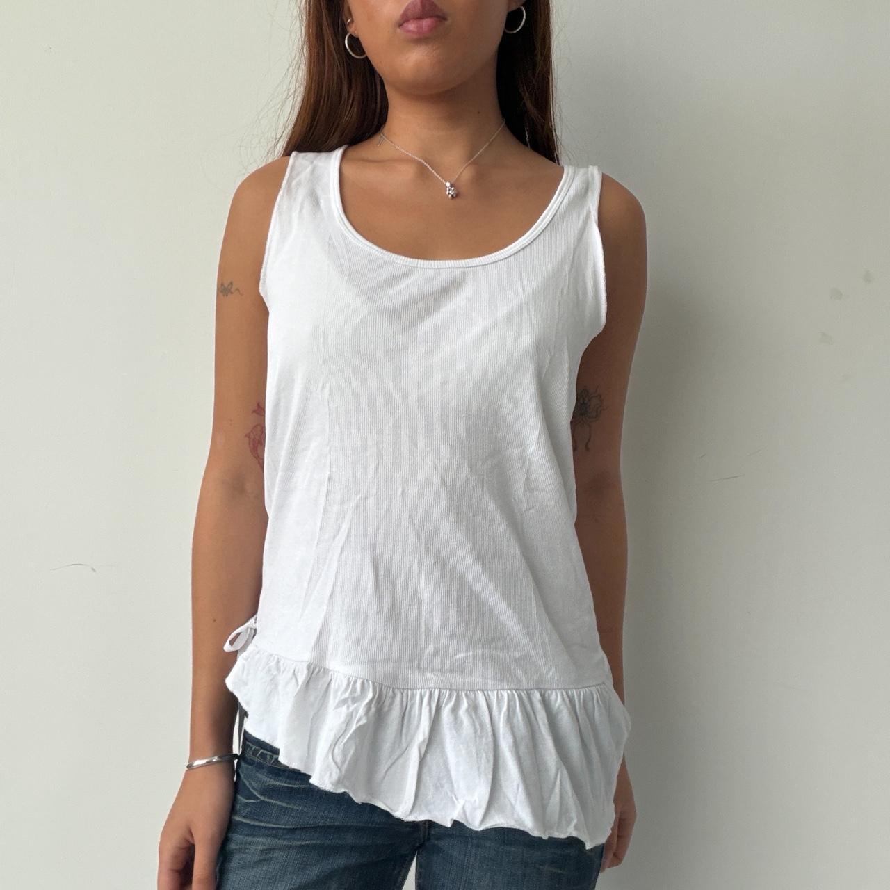 Vintage White Scoop Top