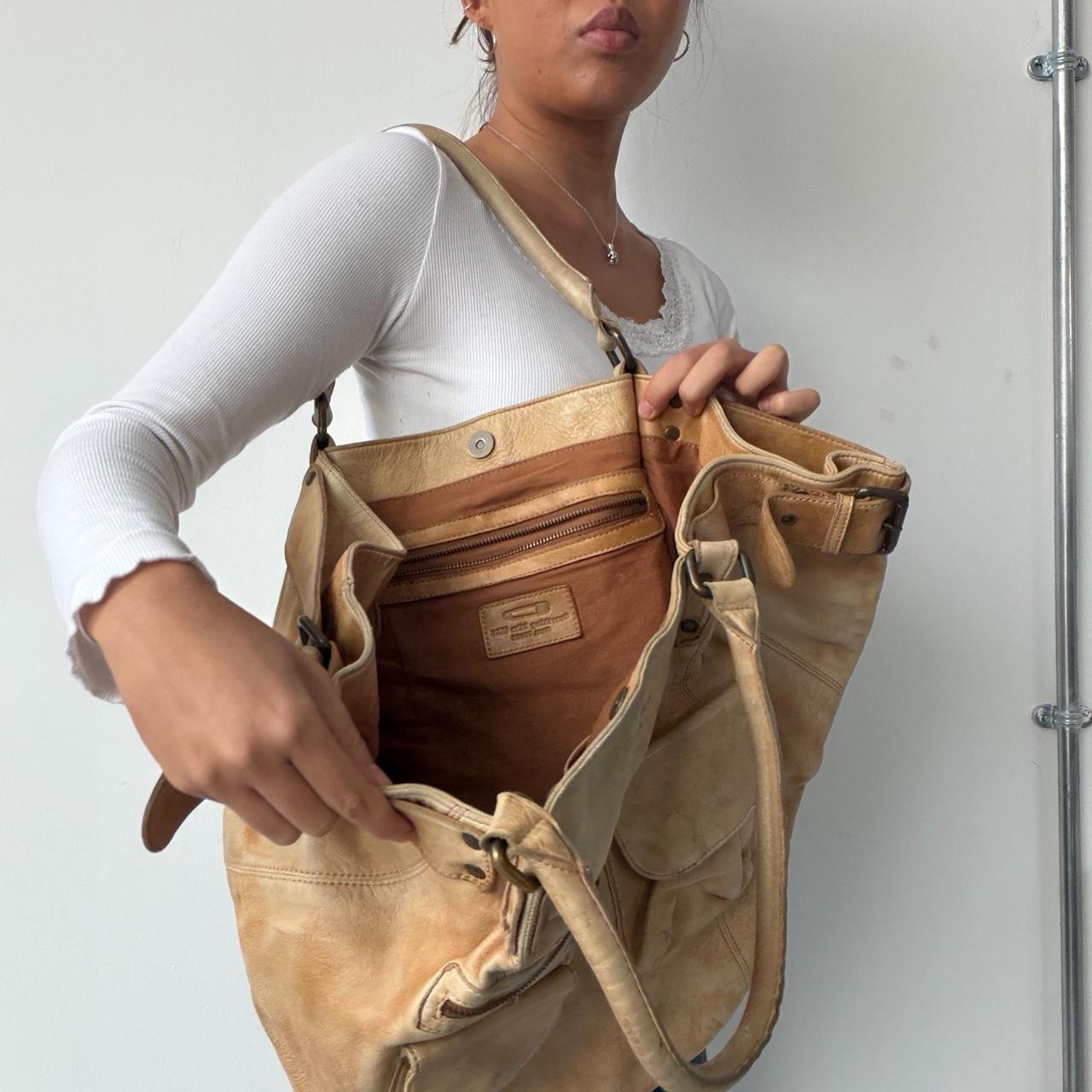 Vintage Big Beige Yellow Bag