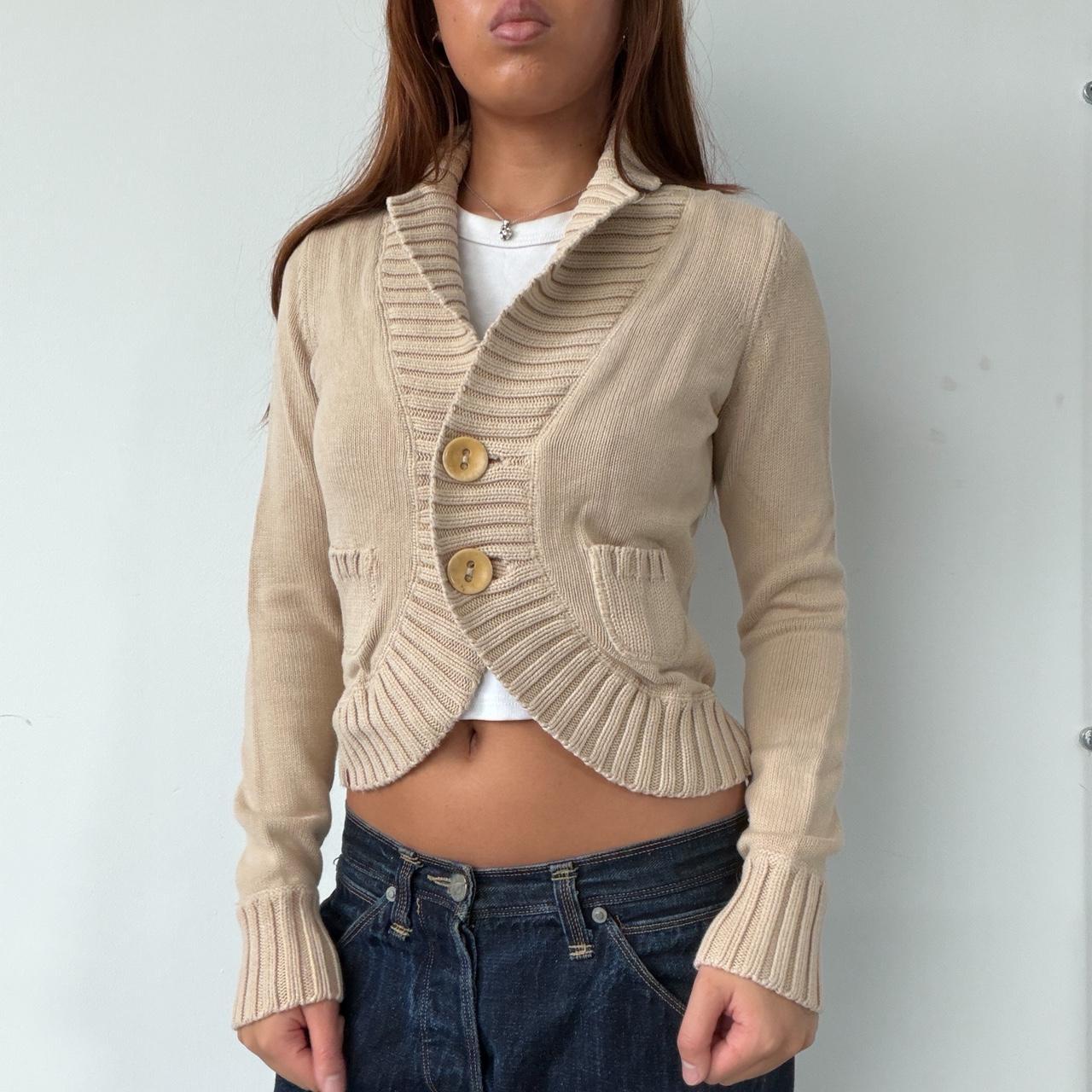 Vintage Beige Knit Cardigan