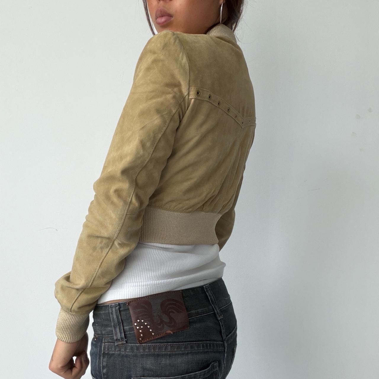 Vintage Beige Suede Zip Up
