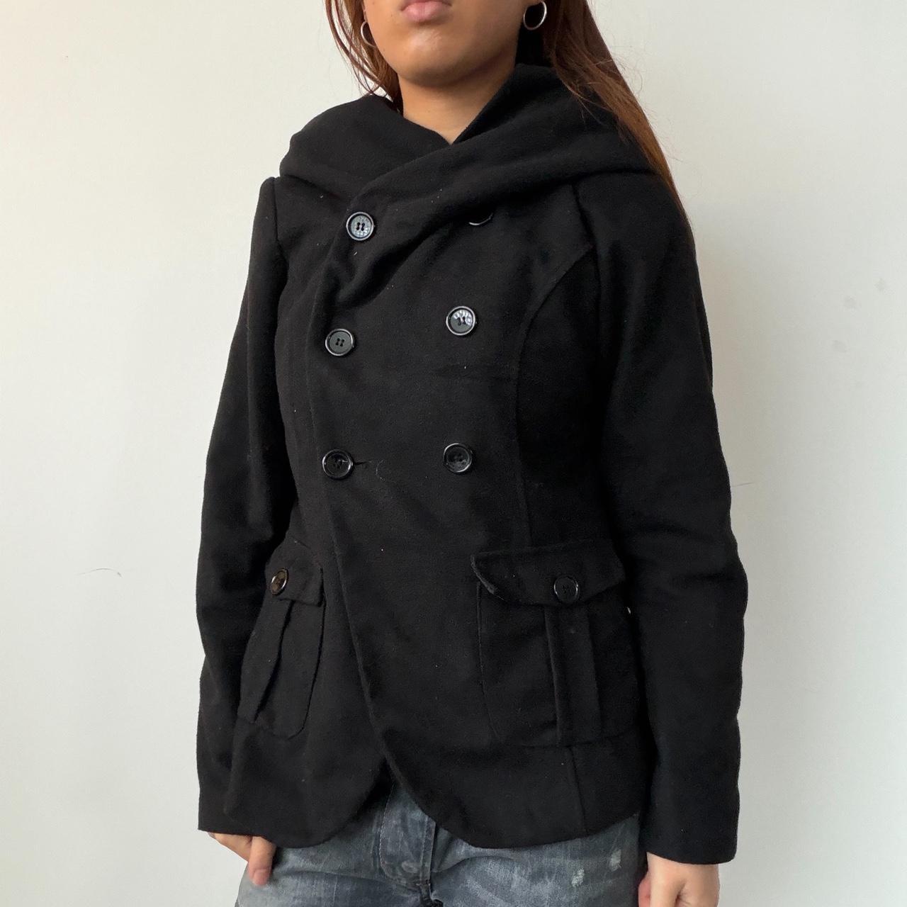 Vintage Black Hooded Coat