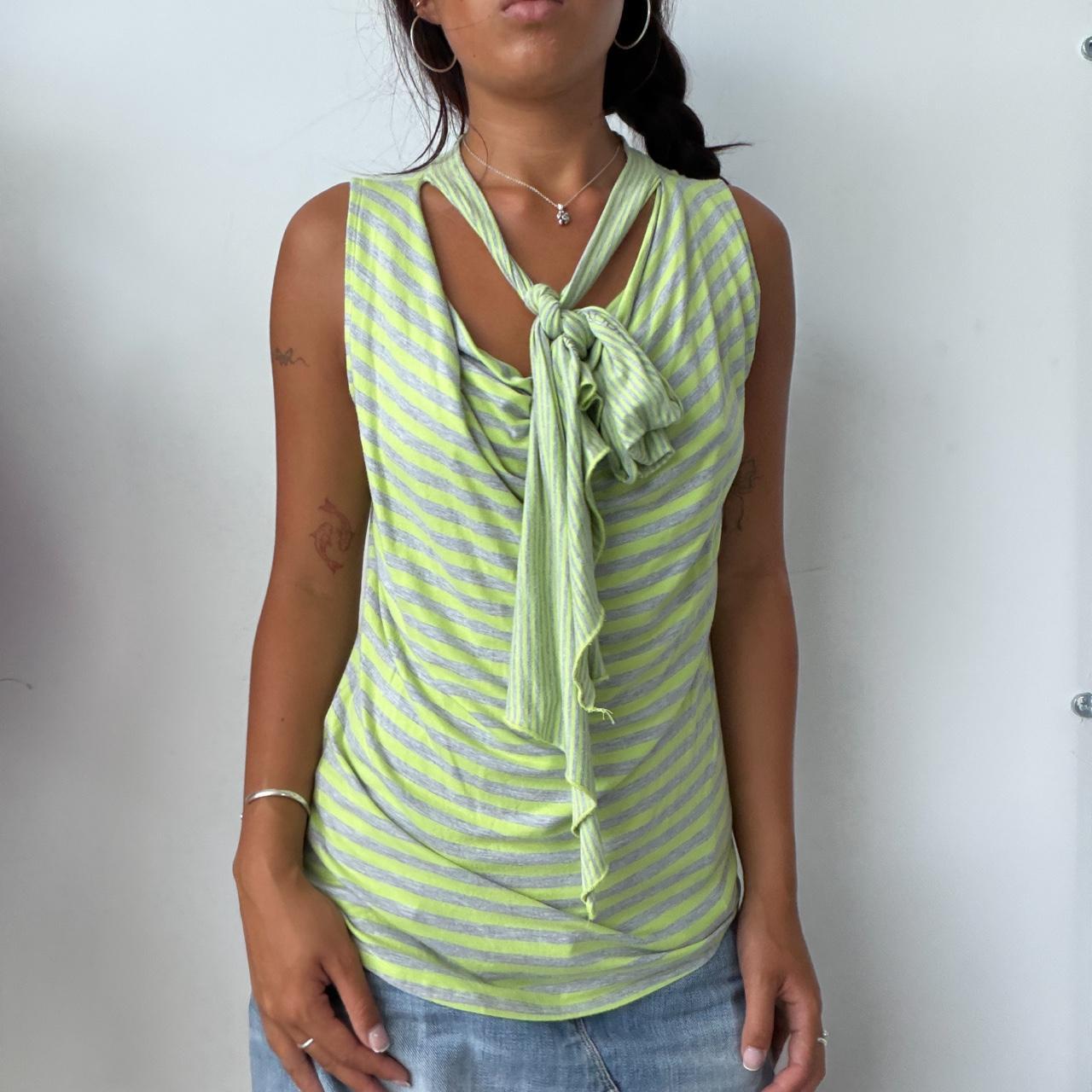 Vintage Green Striped Top