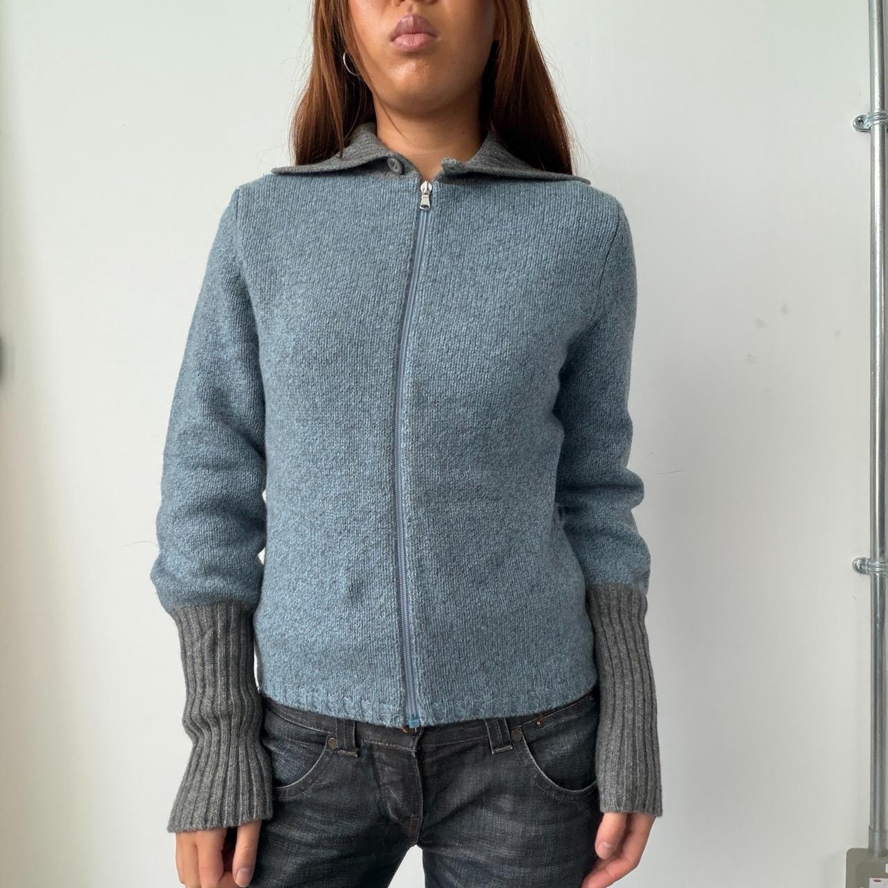Vintage Blue Grey Knit Jumper