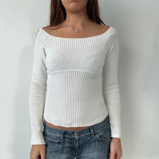 Vintage White Knit Jumper