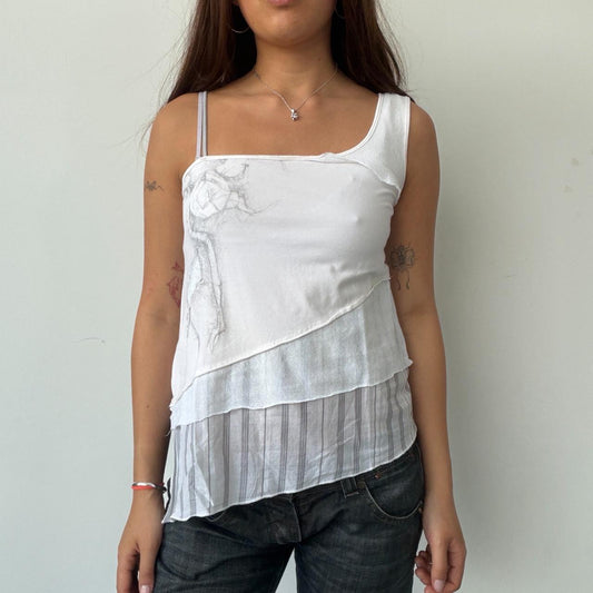Vintage White Cop Copine Frill Top