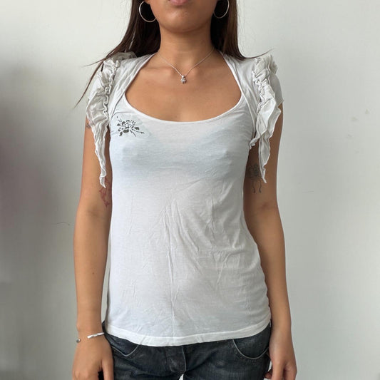 VintageWhite Cop Copine Frill Top