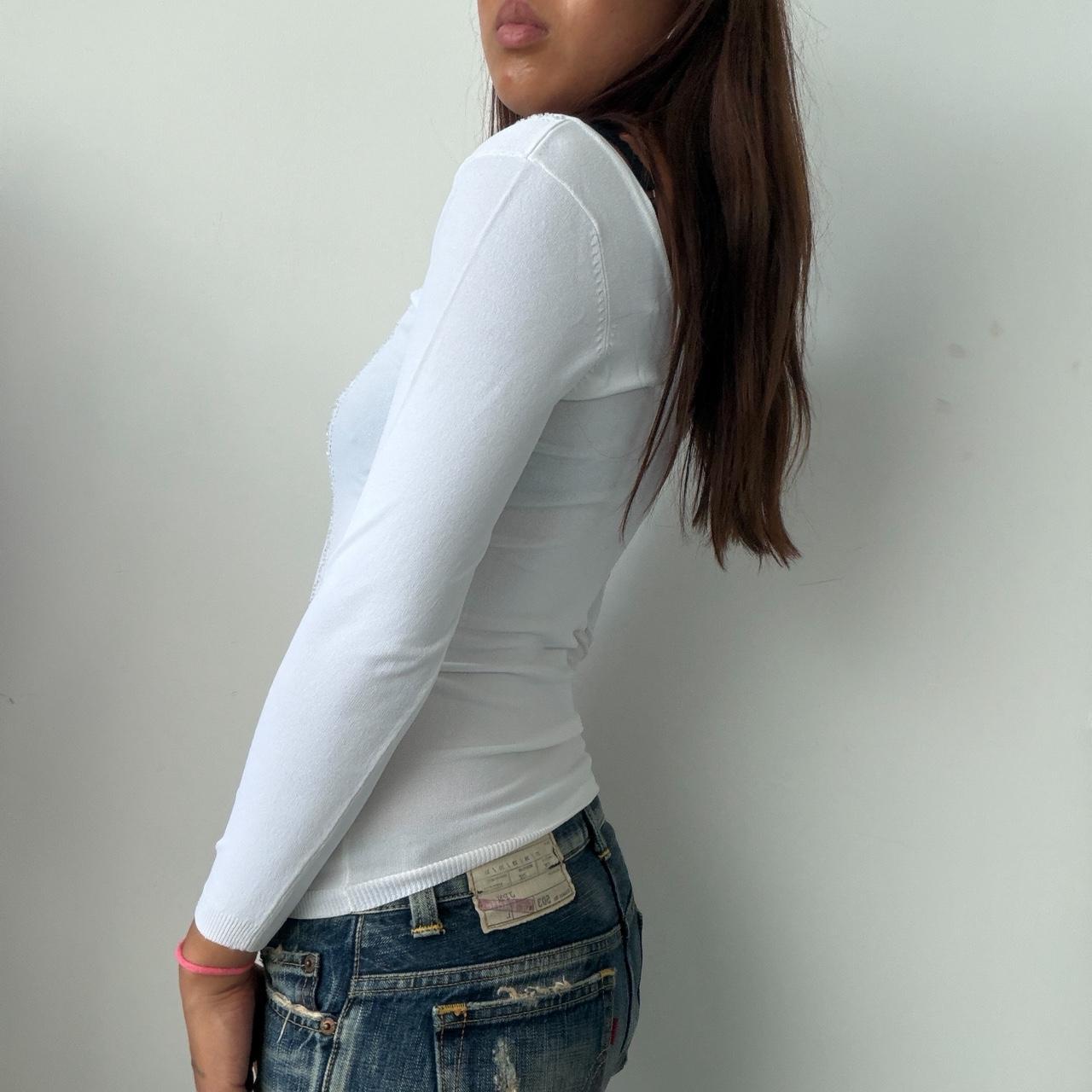 Vintage White V-Neck Top