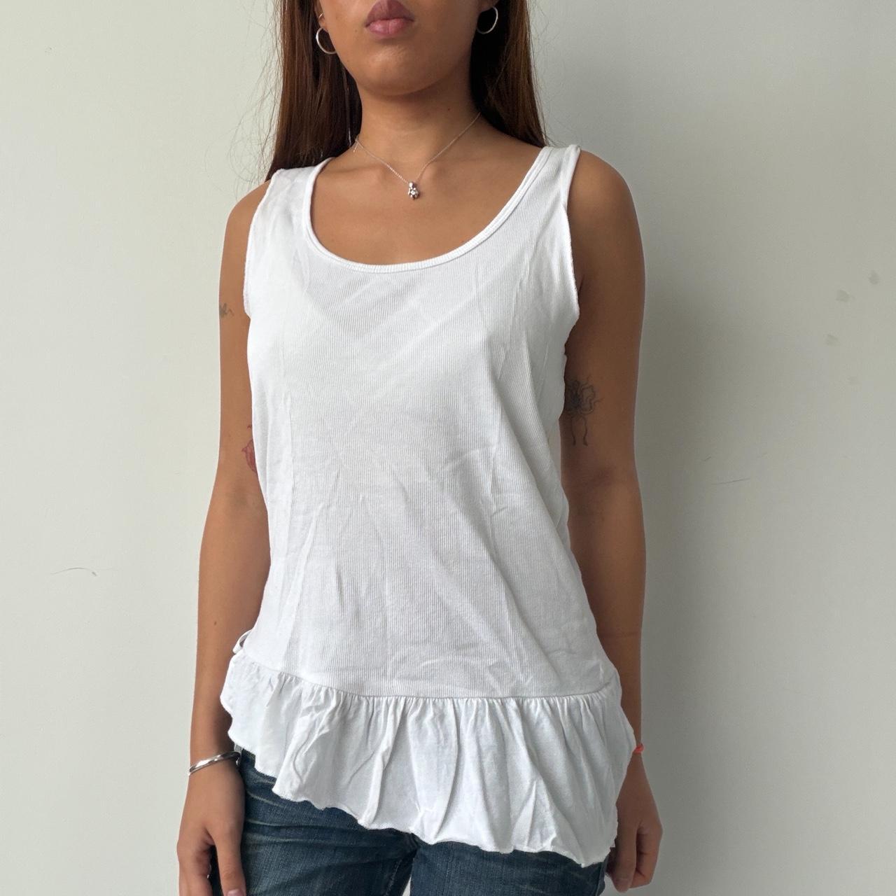 Vintage White Scoop Top