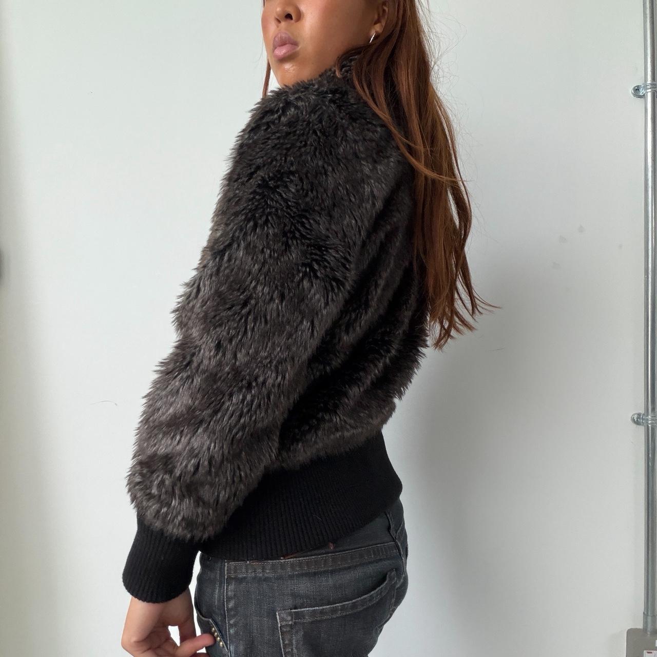 Vintage Brown Fur Zip Up