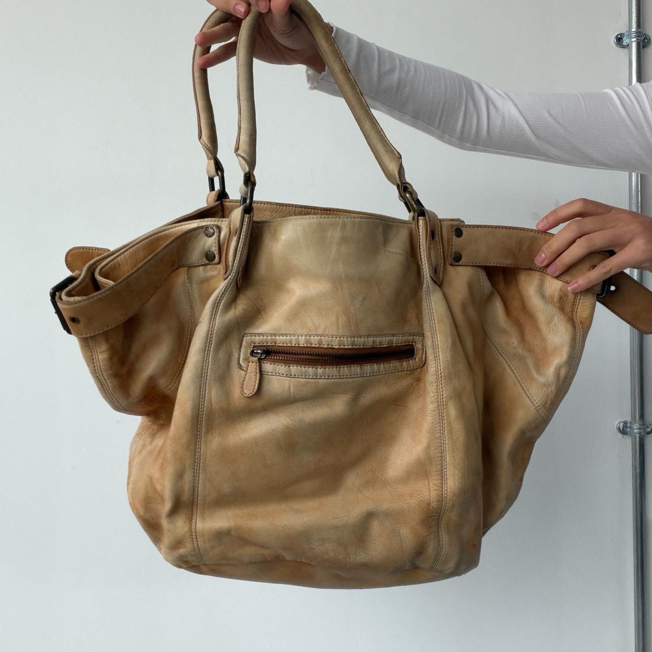 Vintage Big Beige Yellow Bag
