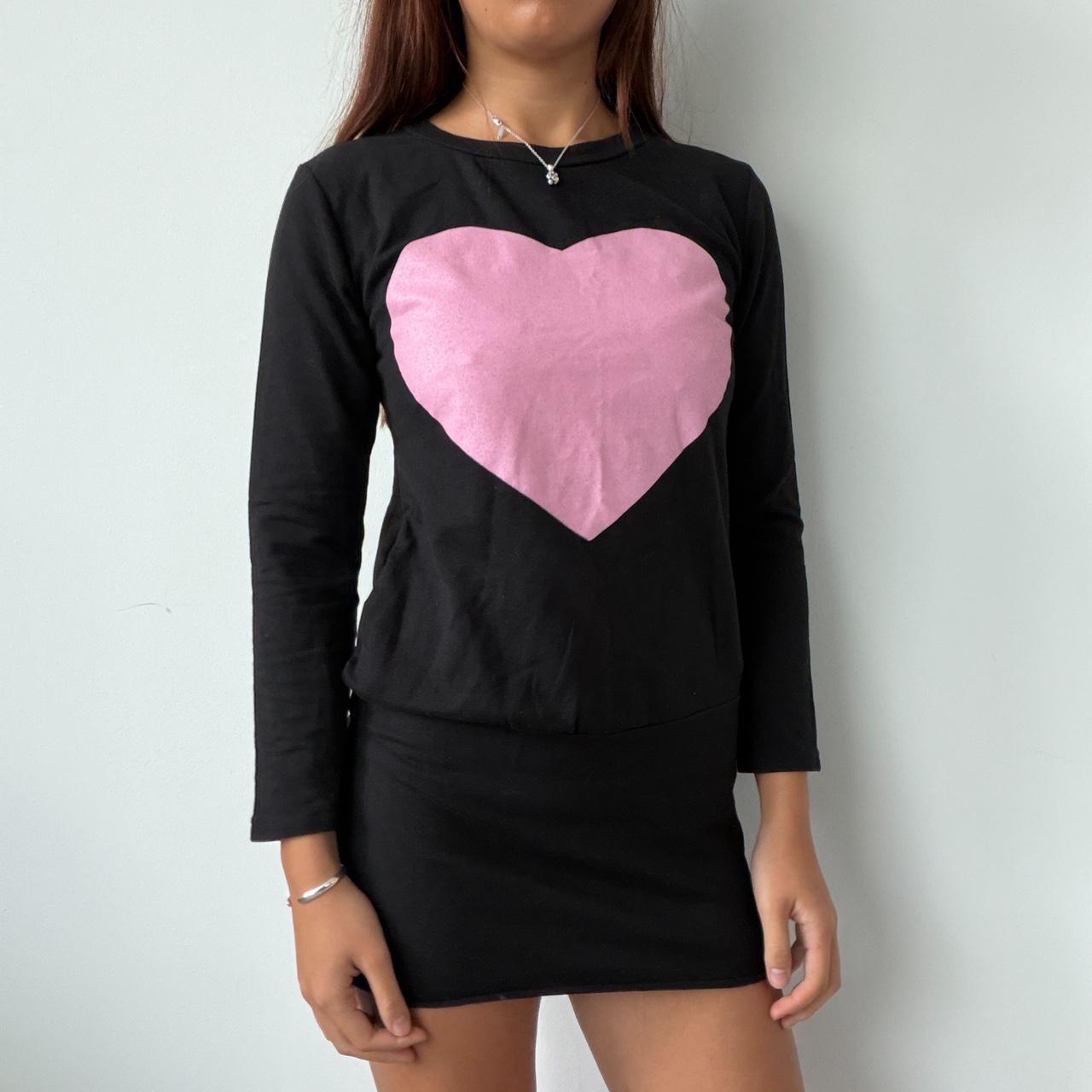 Vintage Black Heart Print Dress