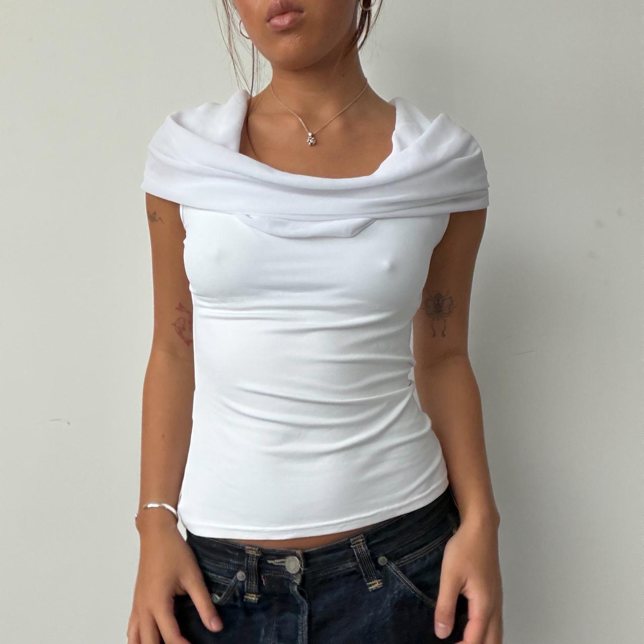 Vintage White Off-The-Shoulder Top