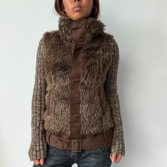 Vintage Faux Fur & Knit Jumper