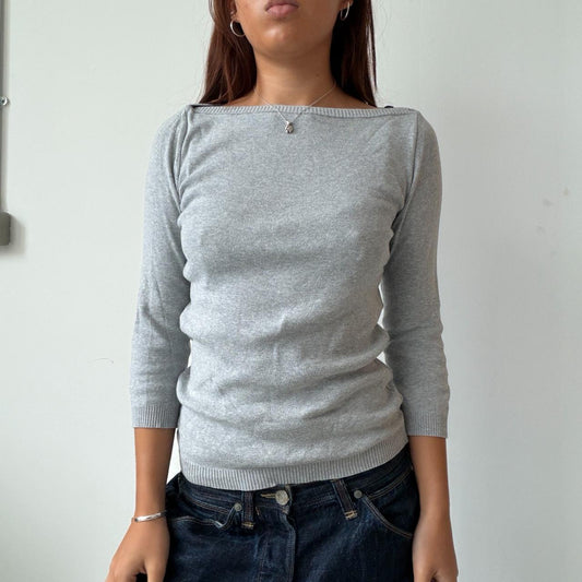 Vintage Grey Knit Top