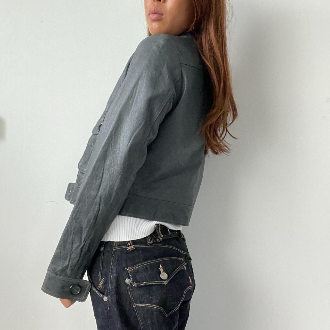 Vintage Grey Leather Jacket