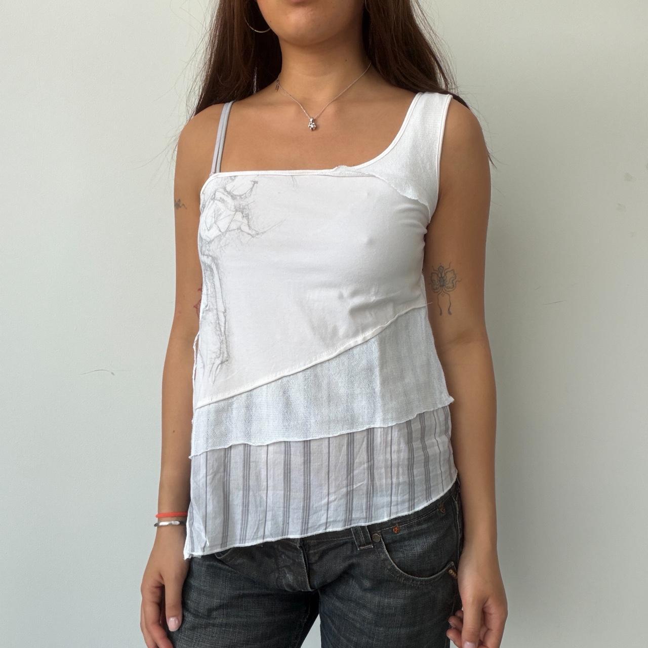 Vintage White Cop Copine Frill Top