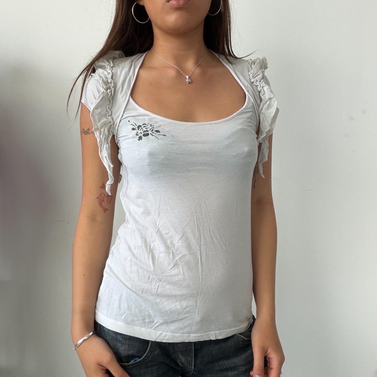 VintageWhite Cop Copine Frill Top