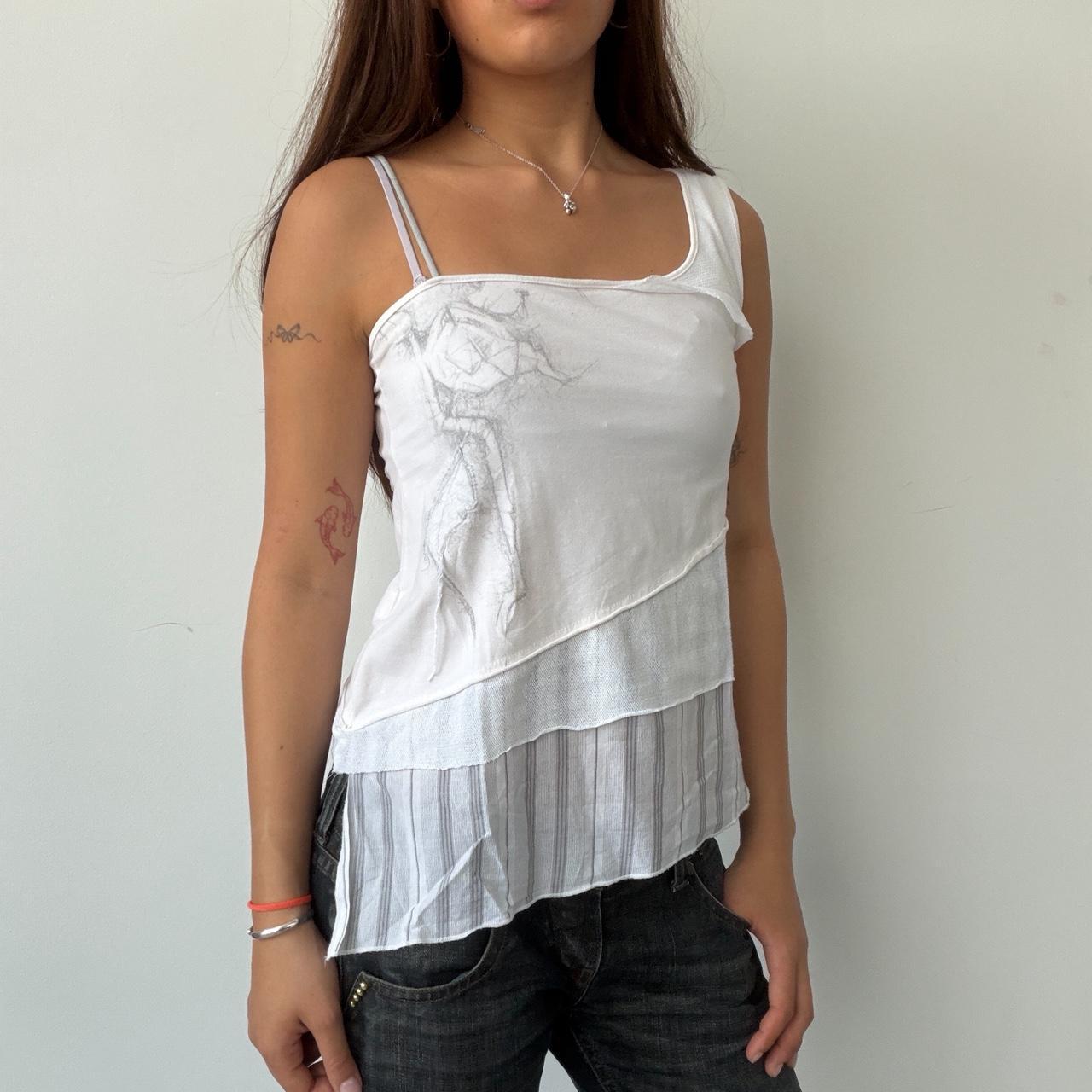 Vintage White Cop Copine Frill Top