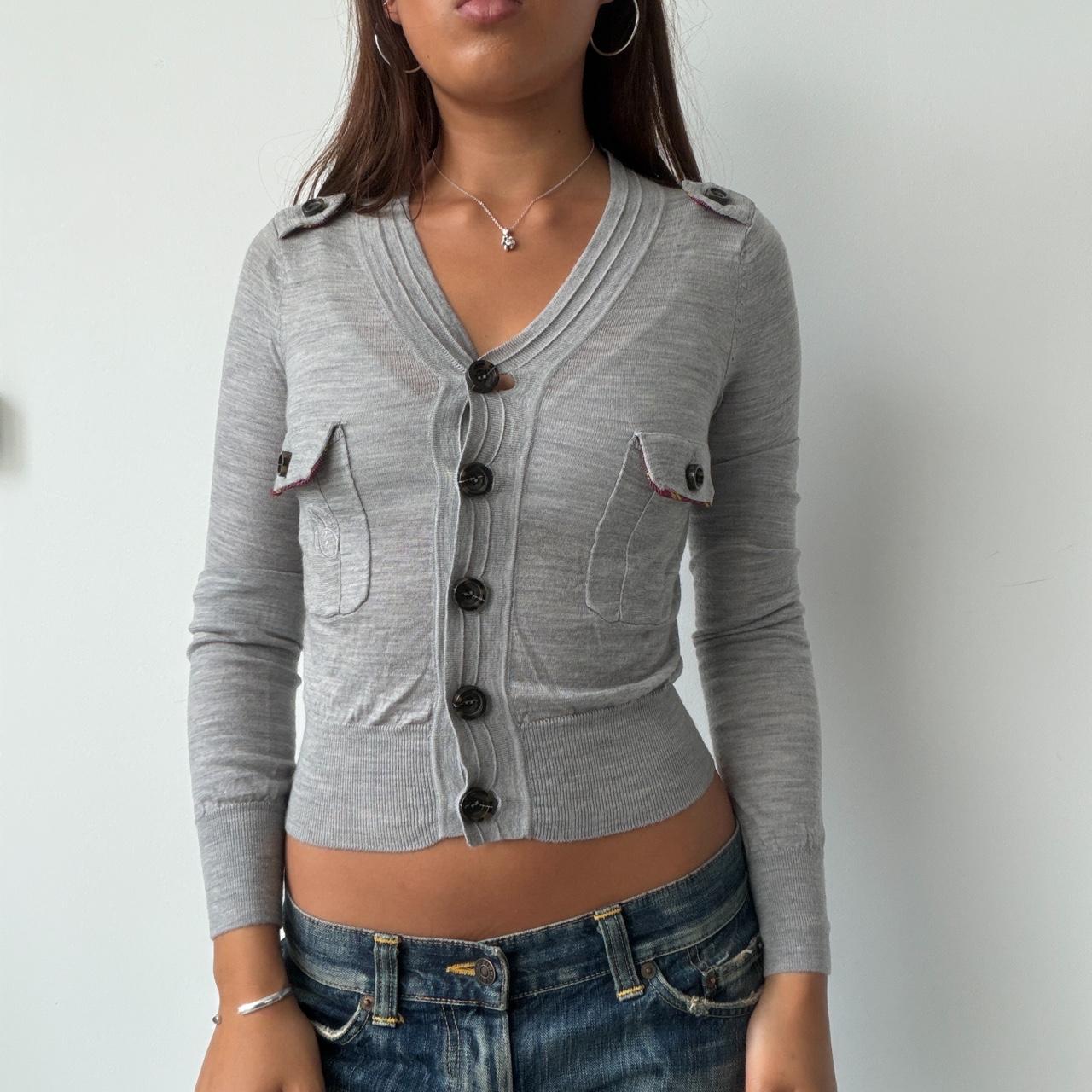 Vintage Grey Button Up Top