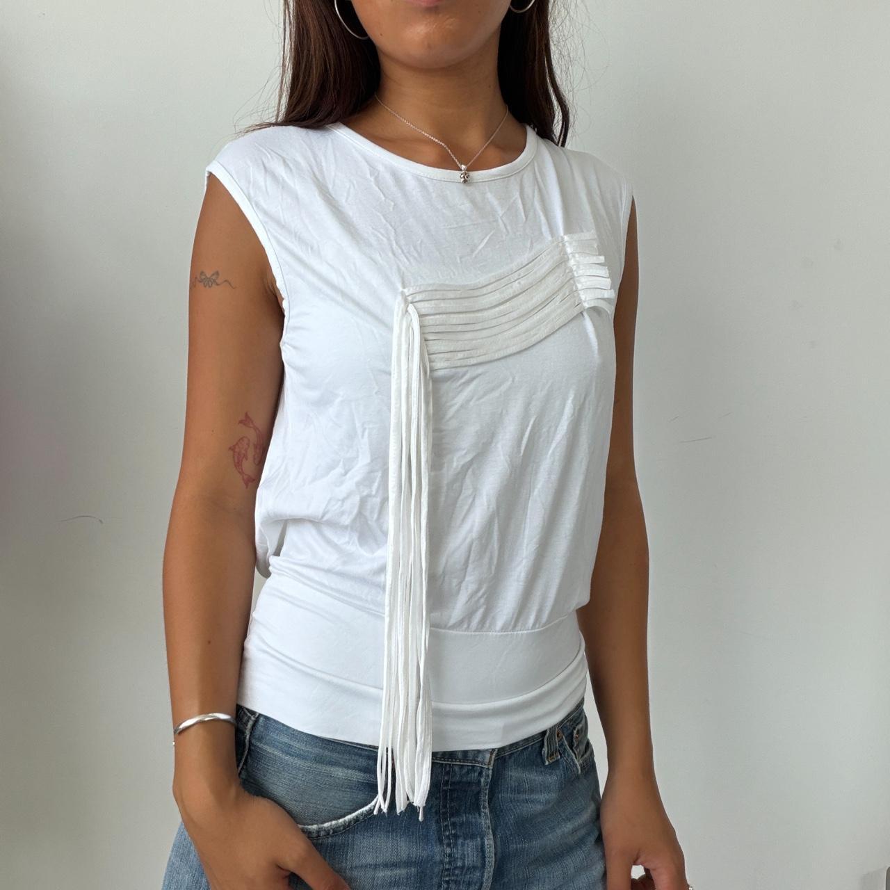 Vintage White Fringe Top
