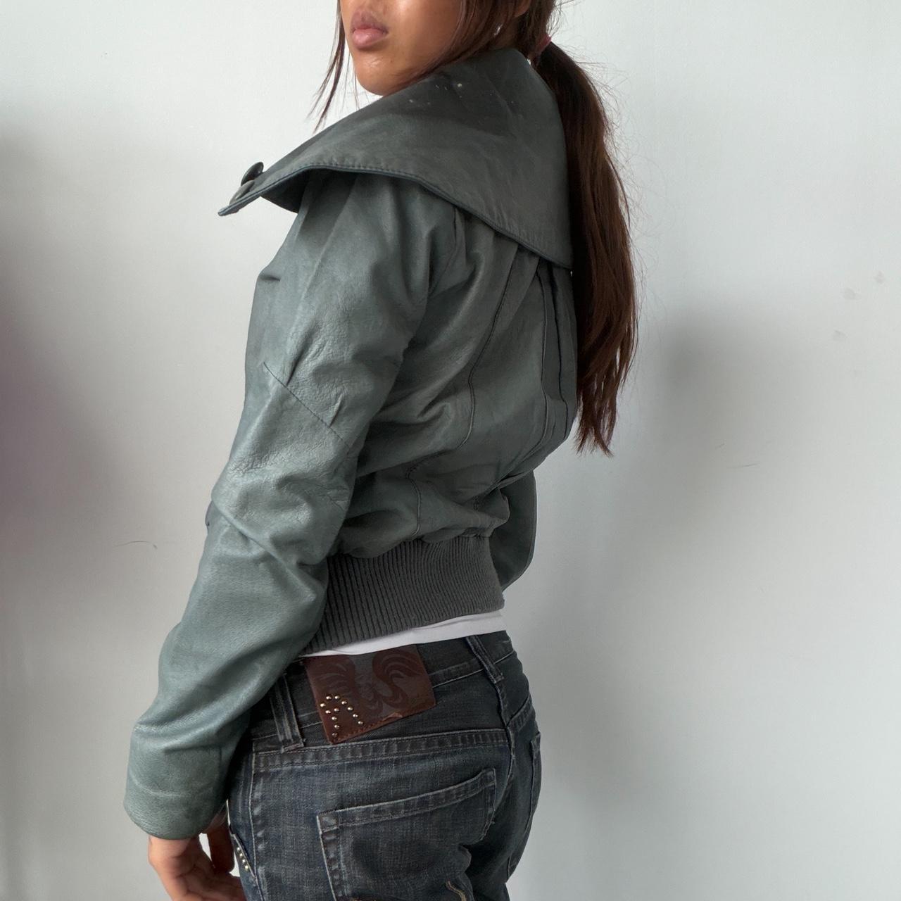 Vintage Blue Leather Jacket