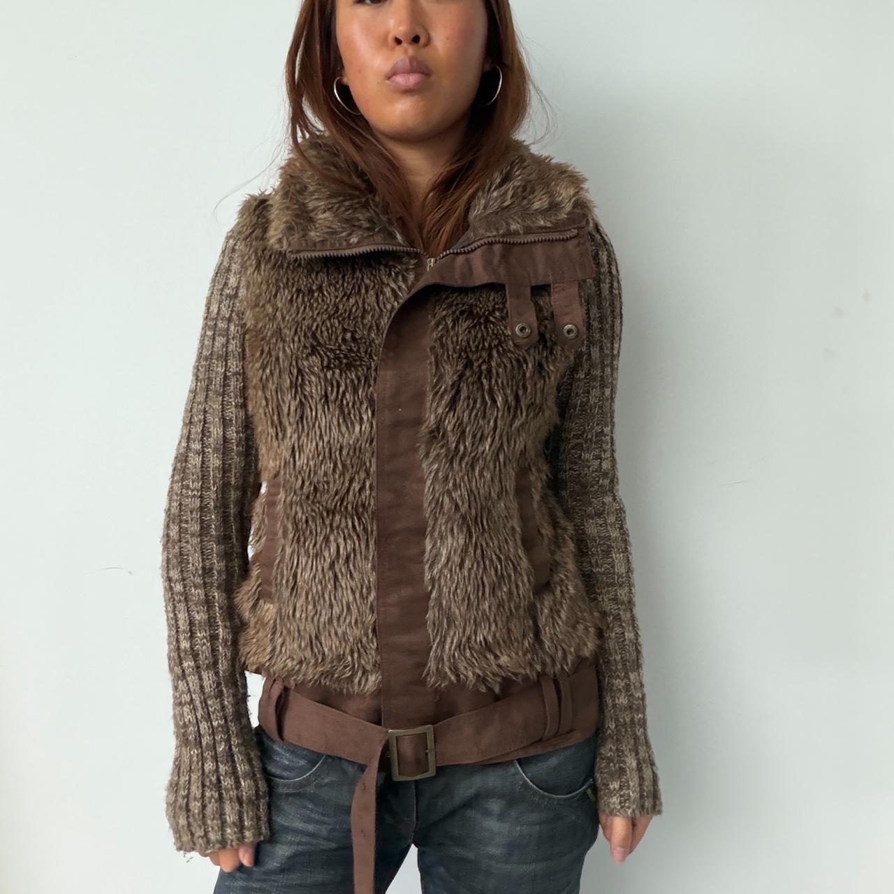Vintage Faux Fur & Knit Jumper
