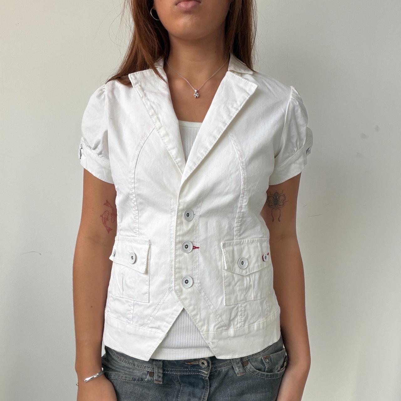 Vintage White Denim Button Up