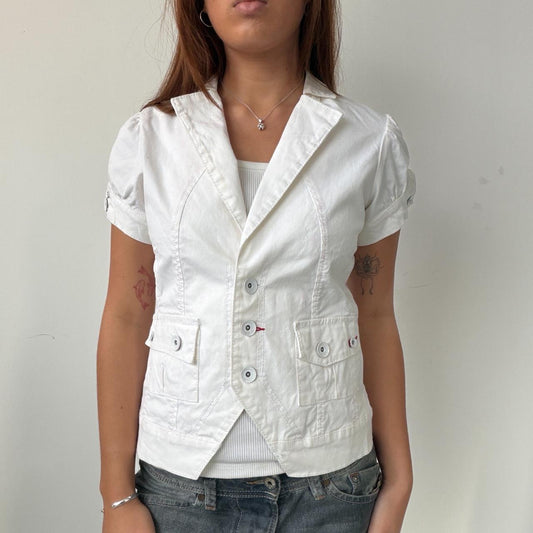 Vintage White Denim Button Up