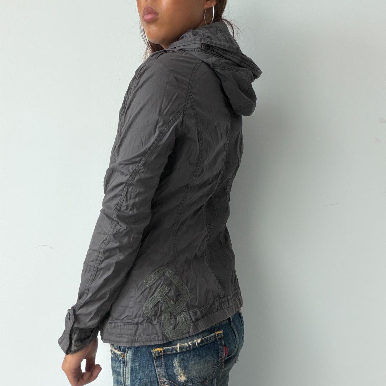 Vintage Grey Hooded Utility Jacket