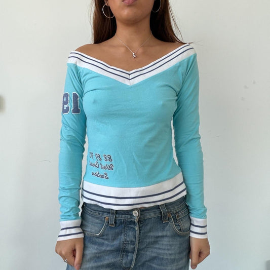 Vintage Blue Graphic Top