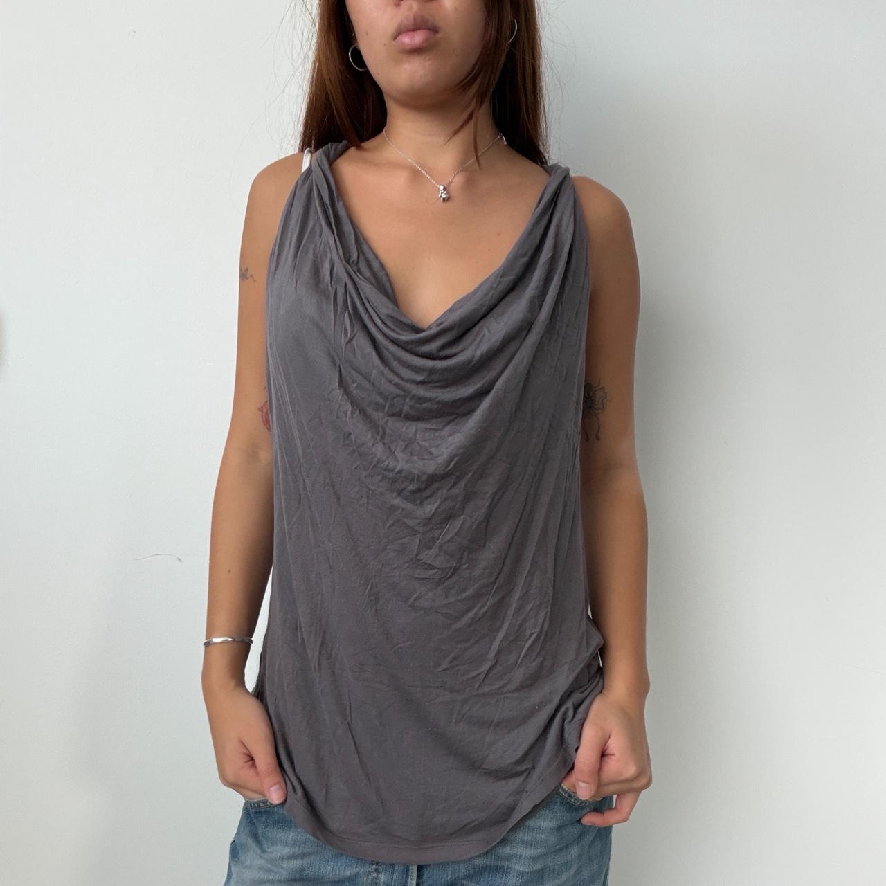 Vintage Grey Cowl Neck Top
