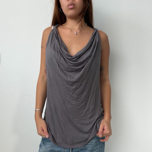Vintage Grey Cowl Neck Top