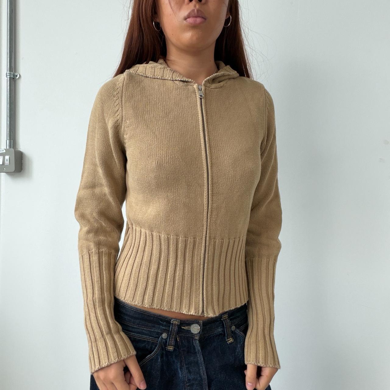 Vintage Beige Zip Up Hoodie