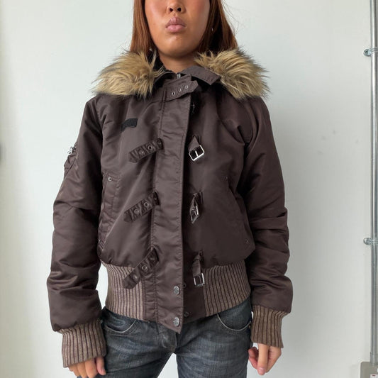 Vintage Brown Schott Jaded Aviator Jacket