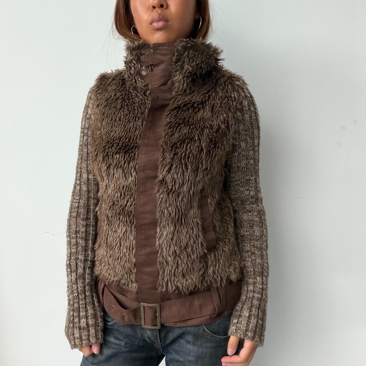 Vintage Faux Fur & Knit Jumper