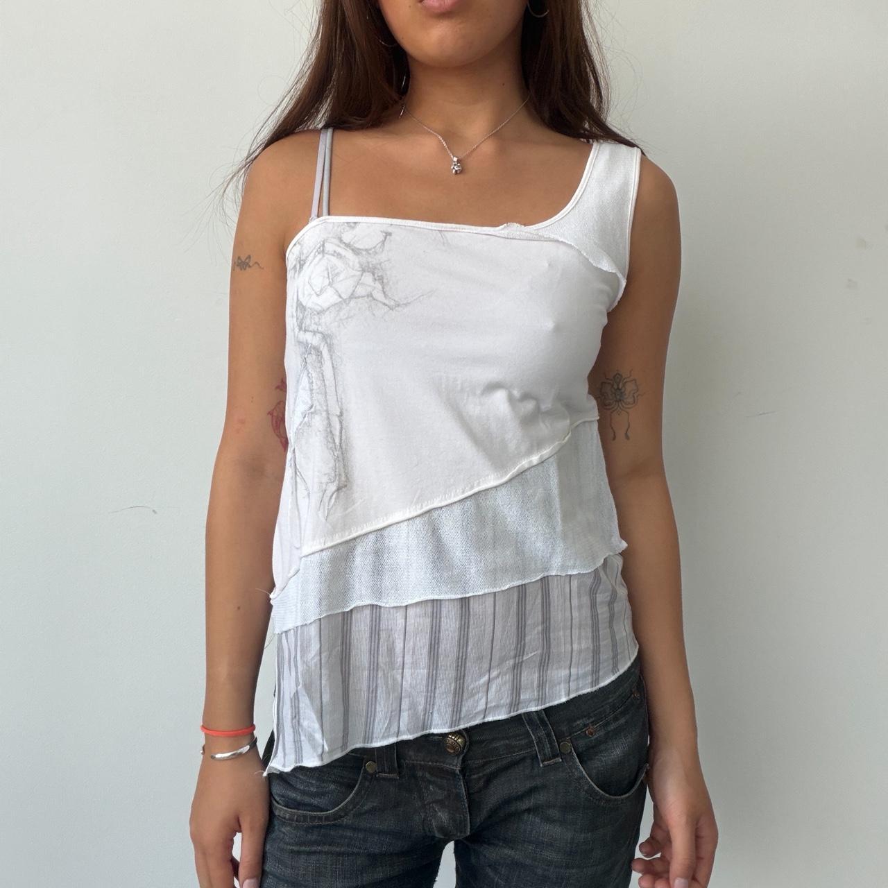 Vintage White Cop Copine Frill Top