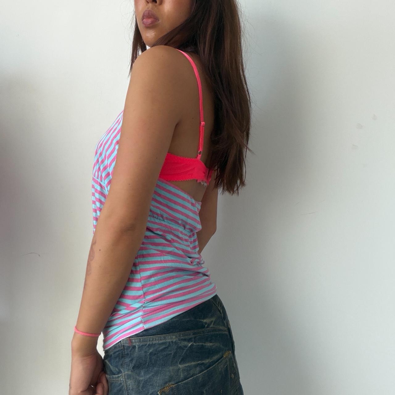 Vintage Blue Pink Halter Top