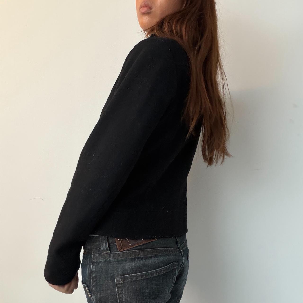 Vintage Black Wool Zip Up