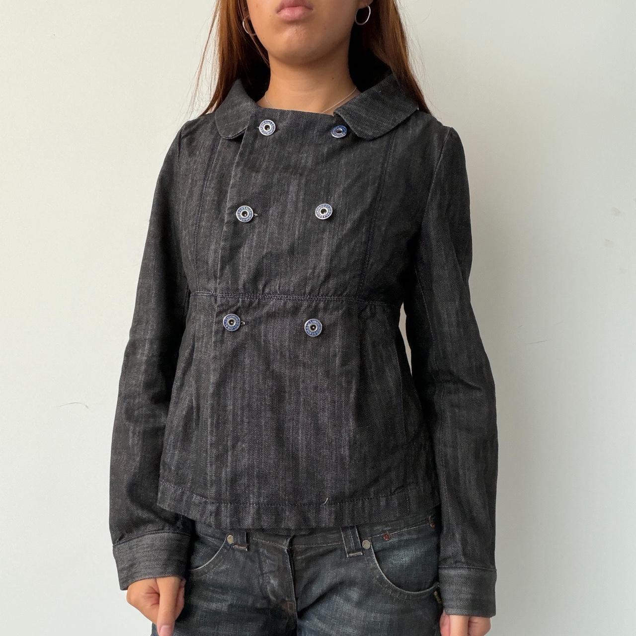 Vintage Denim Double Breasted Pea Coat