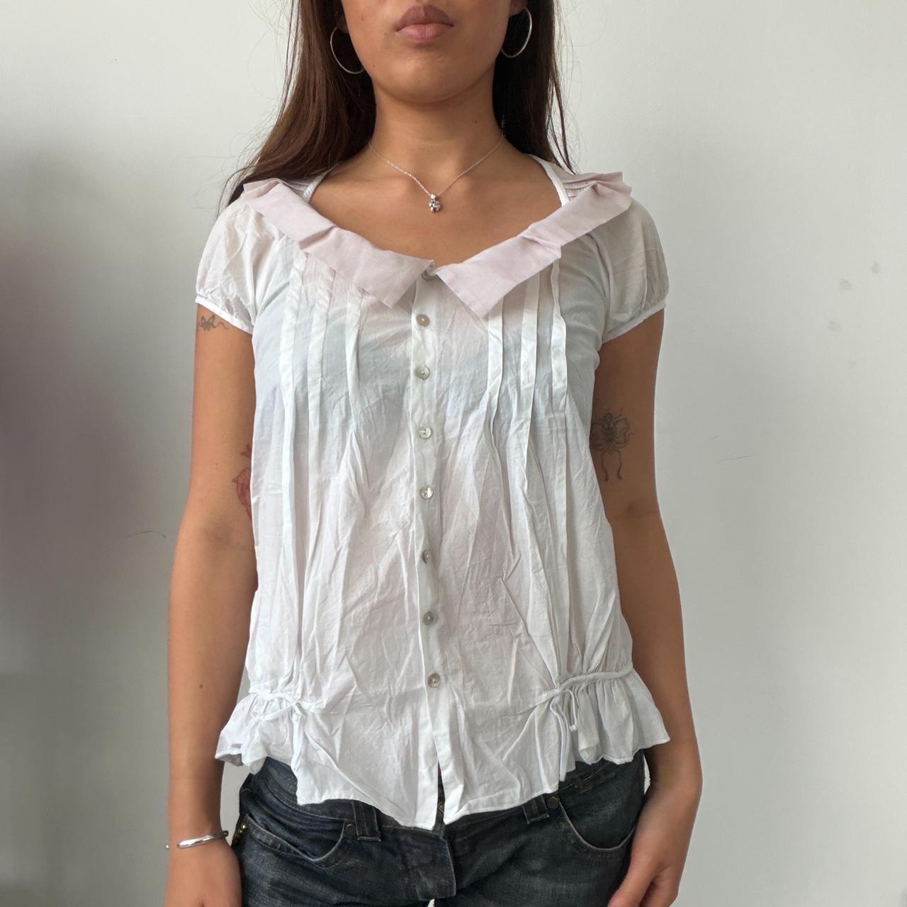 Vintage White Cop Copine Sheer Top