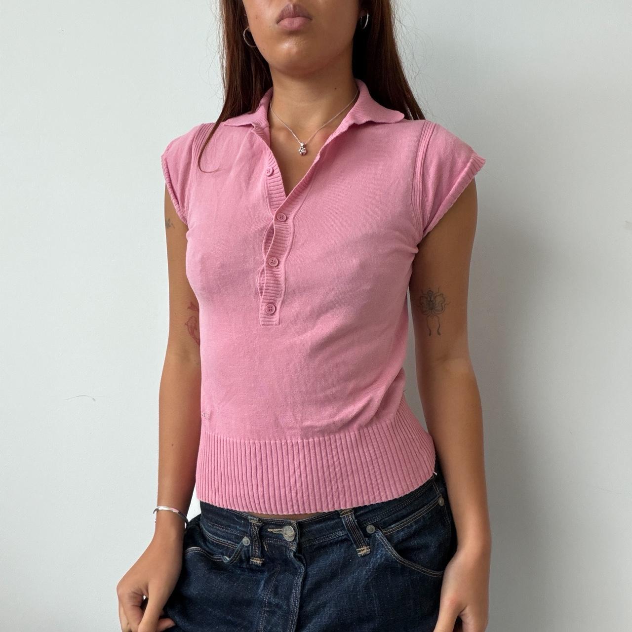 Vintage Pink Polo Top
