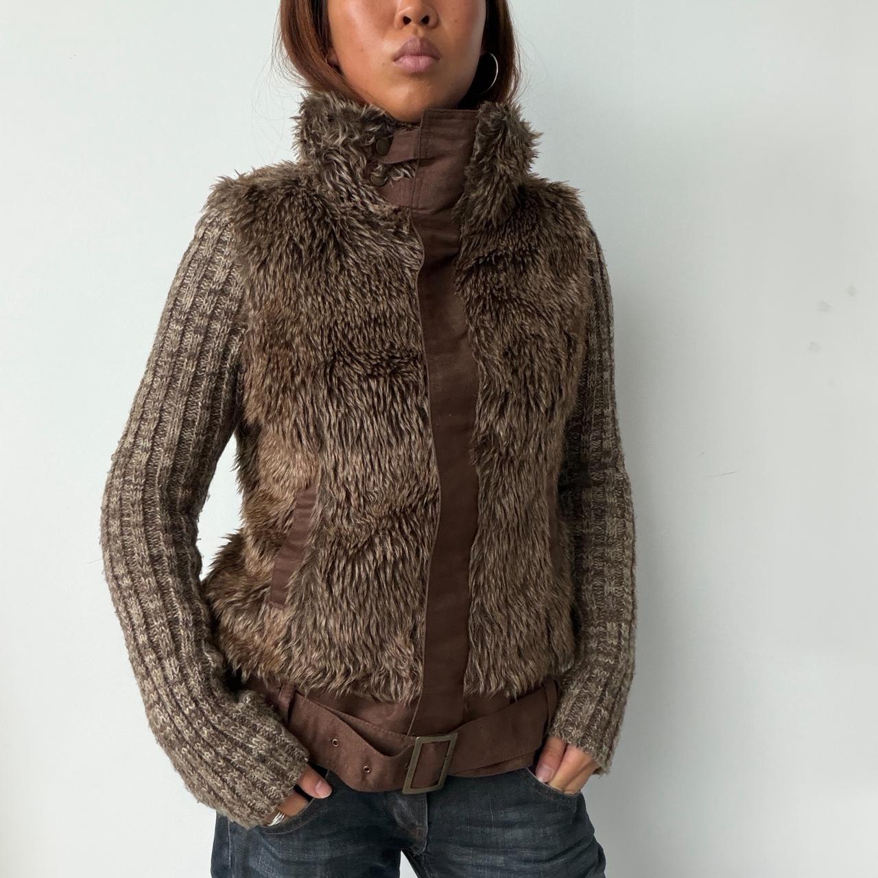 Vintage Faux Fur & Knit Jumper