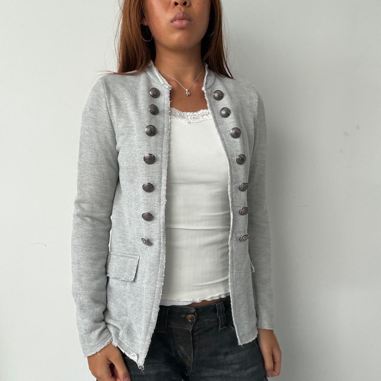 Vintage Grey Military Cardigan