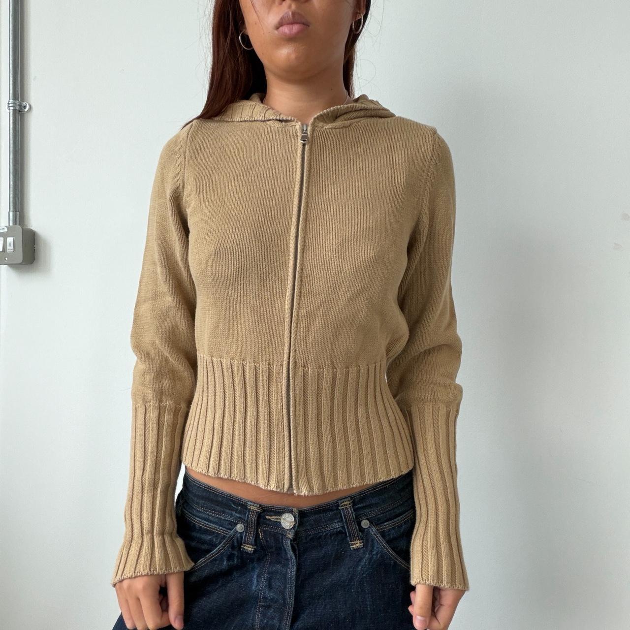 Vintage Beige Zip Up Hoodie