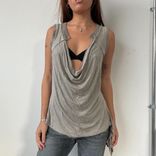 Vintage Beige Gathered Top