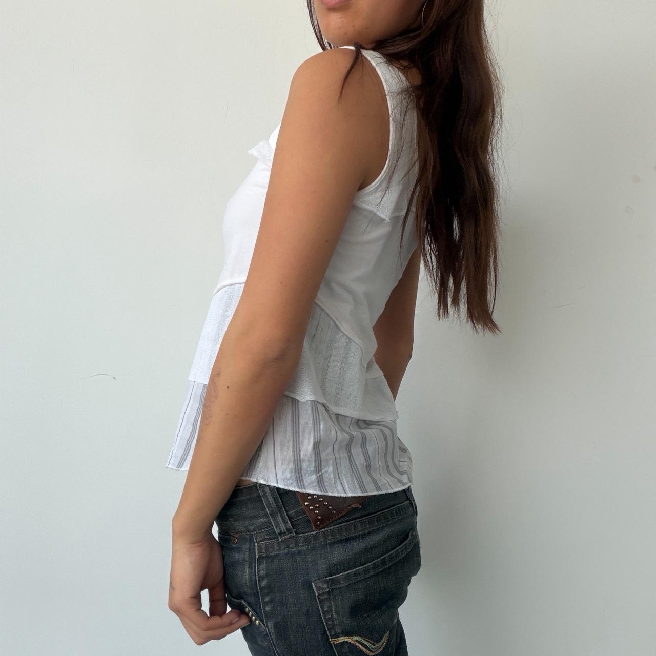 Vintage White Cop Copine Frill Top