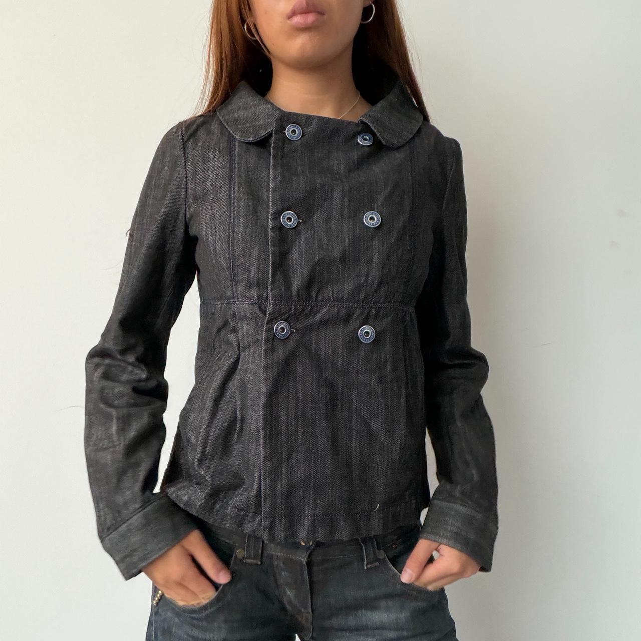 Vintage Denim Double Breasted Pea Coat