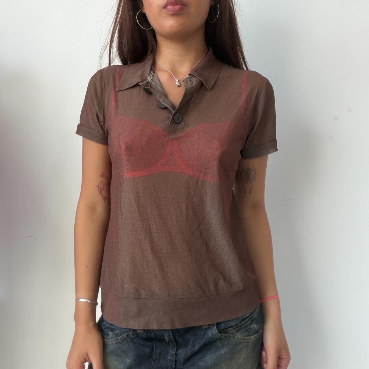 Vintage Brown Sheer Cop Copine Top