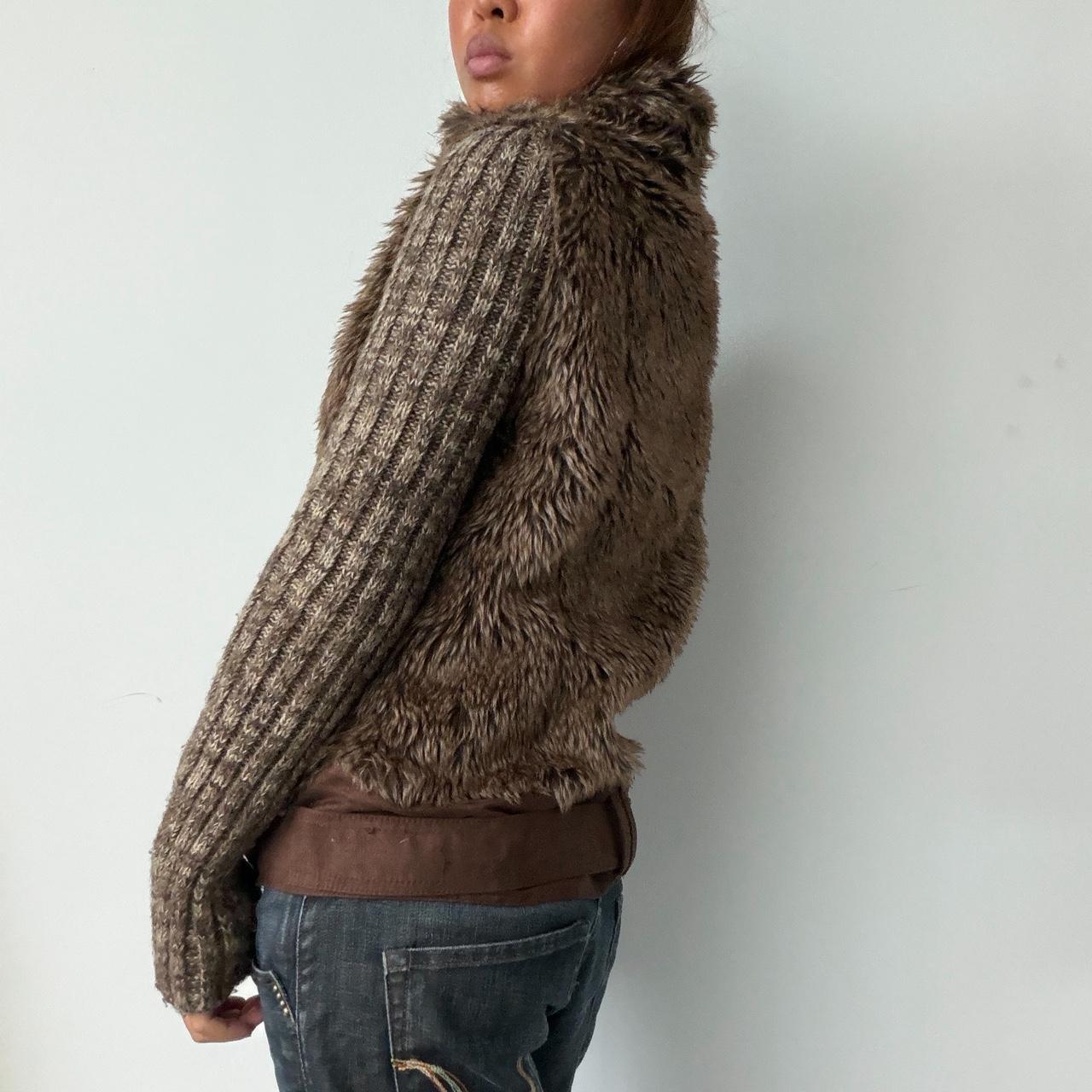 Vintage Faux Fur & Knit Jumper
